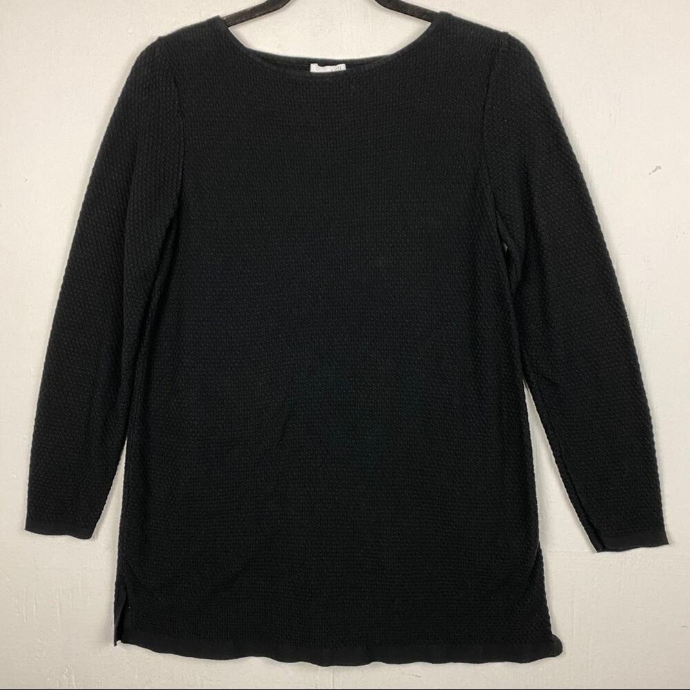 J. Jill Black Cotton Blend Long Sleeve Pullover Minimalist Sweater Size Small
